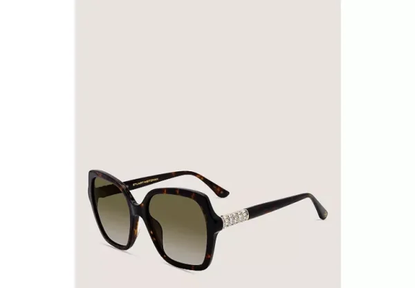 Stuart Weitzman CRYSTAL GEOMETRIC SQUARE SUNGLASSES