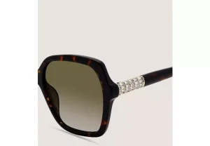 Stuart Weitzman CRYSTAL GEOMETRIC SQUARE SUNGLASSES