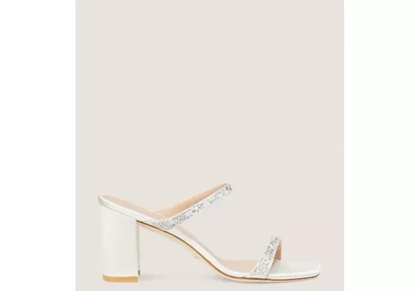 Stuart Weitzman ROYALE PEARL 75 BLOCK SLIDE