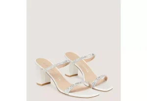 Stuart Weitzman ROYALE PEARL 75 BLOCK SLIDE