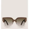 Stuart Weitzman TWO-TONE OVERSIZED SQUARE SUNGLASSES