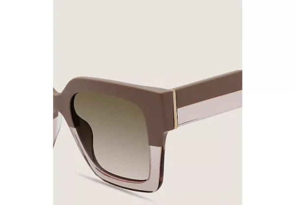 Stuart Weitzman TWO-TONE OVERSIZED SQUARE SUNGLASSES